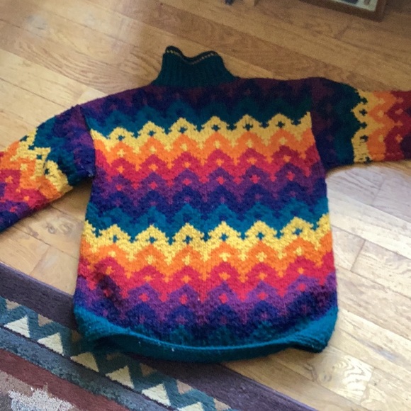 🔥Willi Smith CINNAMON w/Fur VTG CARDIGAN SWEATER VNPLC SZ M - Picture 9 of 16